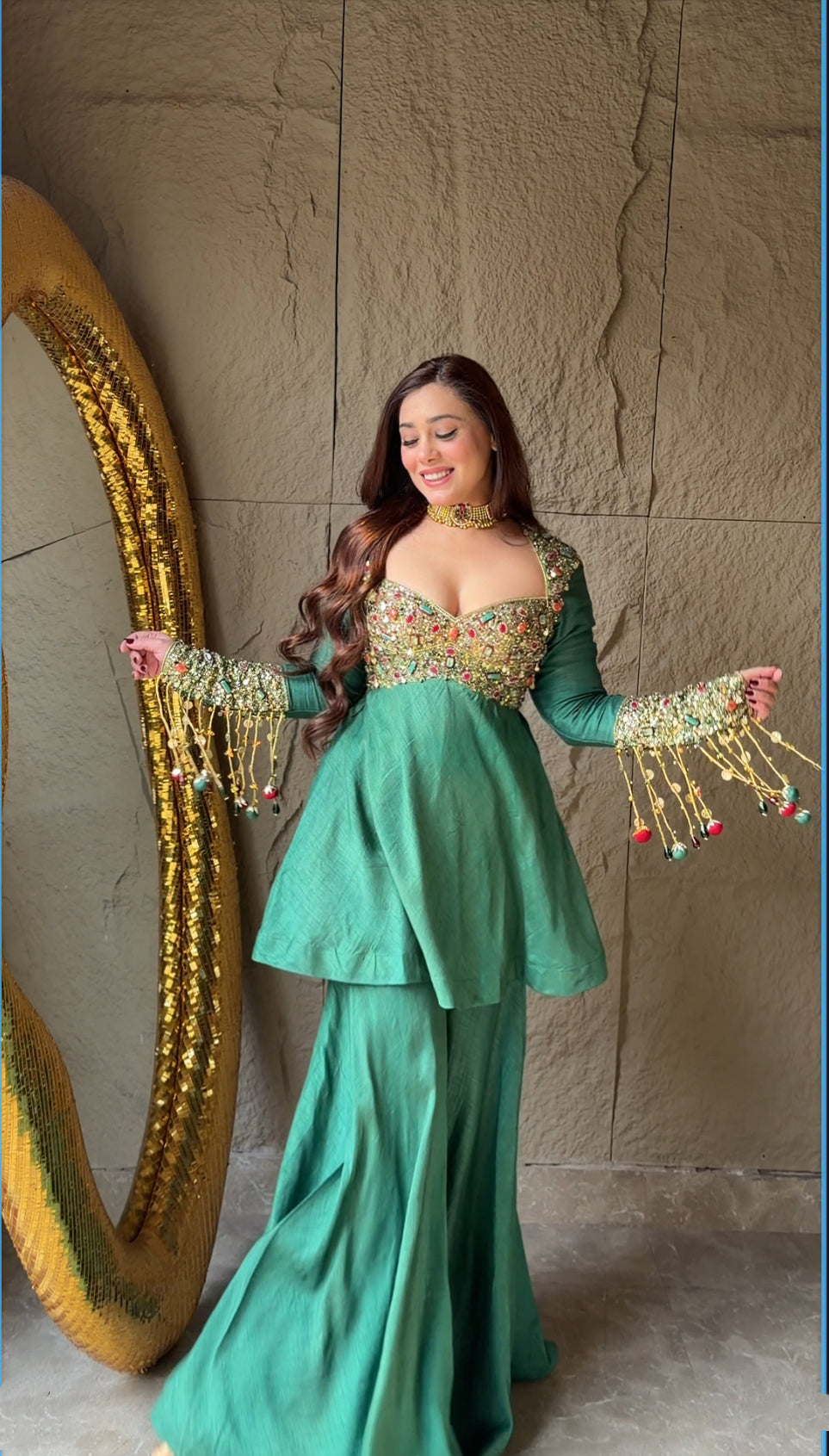 Emerald Noor Sharara Set