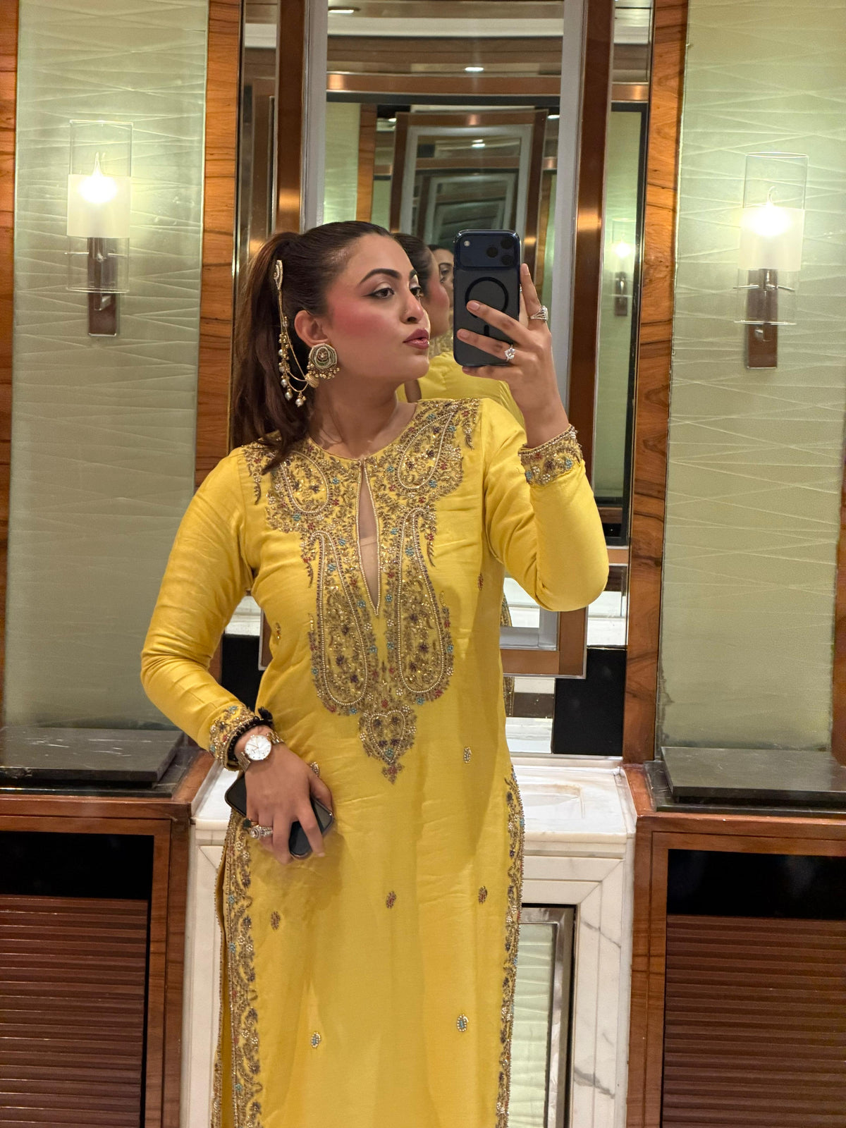 Zarmin Embroidered Yellow Kurta Set
