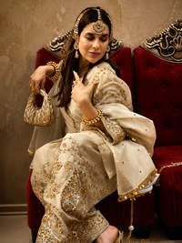 Pure Glass Silk Zardozi Ensemble