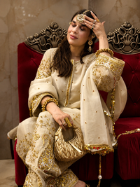 Pure Glass Silk Zardozi Ensemble