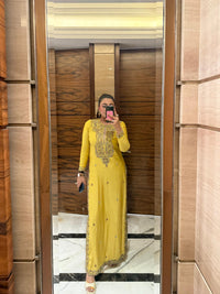 Zarmin Embroidered Yellow Kurta Set