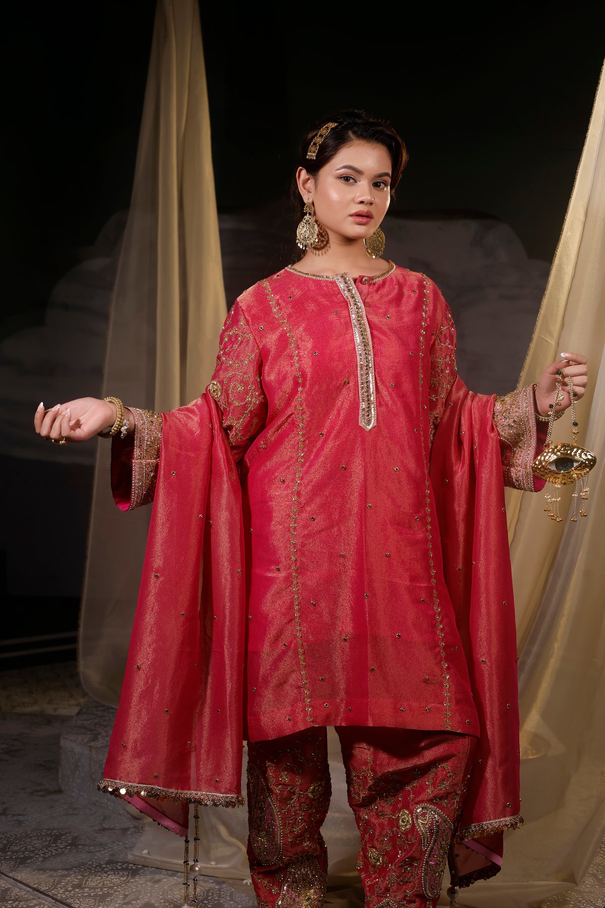 Begum Pure Glass Silk Ensemble