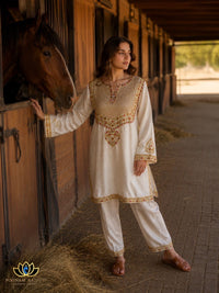 Ivory Pakistani Embroidered Suit Set