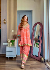 Gulnaar Peach Suit Set