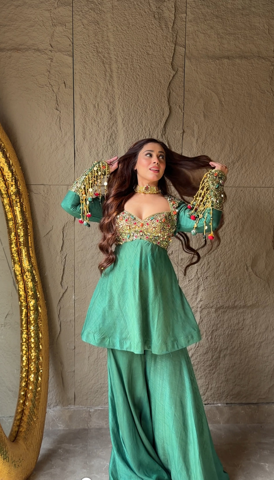 Emerald Noor Sharara Set