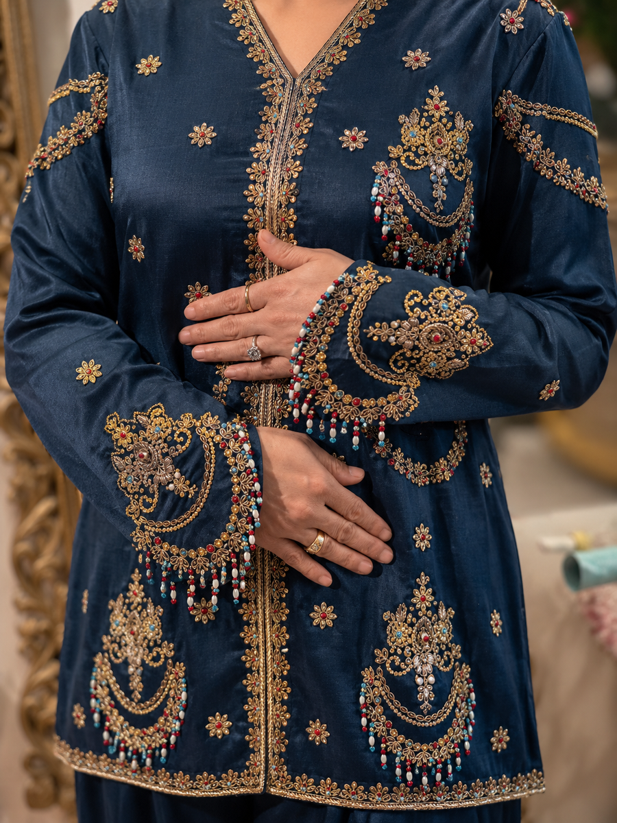 Midnight Maharani Handcrafted Salwar Set
