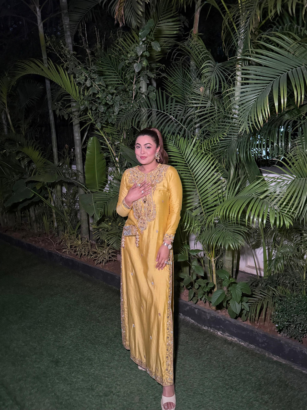 Zarmin Embroidered Yellow Kurta Set