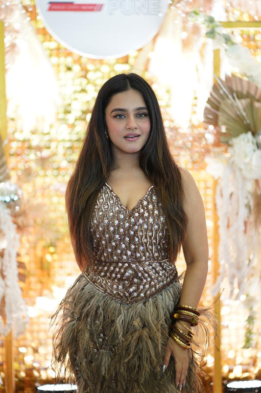 Glam Feather Cocktail Dress