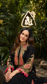 Midnight Noir Hand-Embroidered Kurta Set with Pants