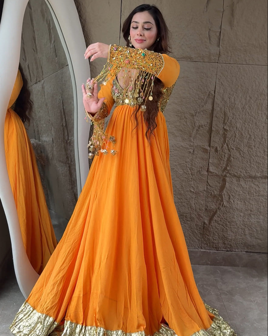 Saffron Anarkali