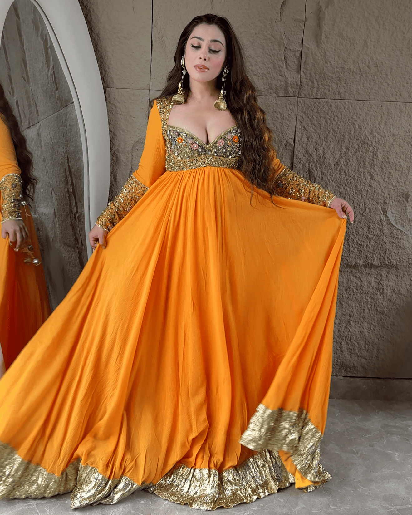 Saffron Anarkali