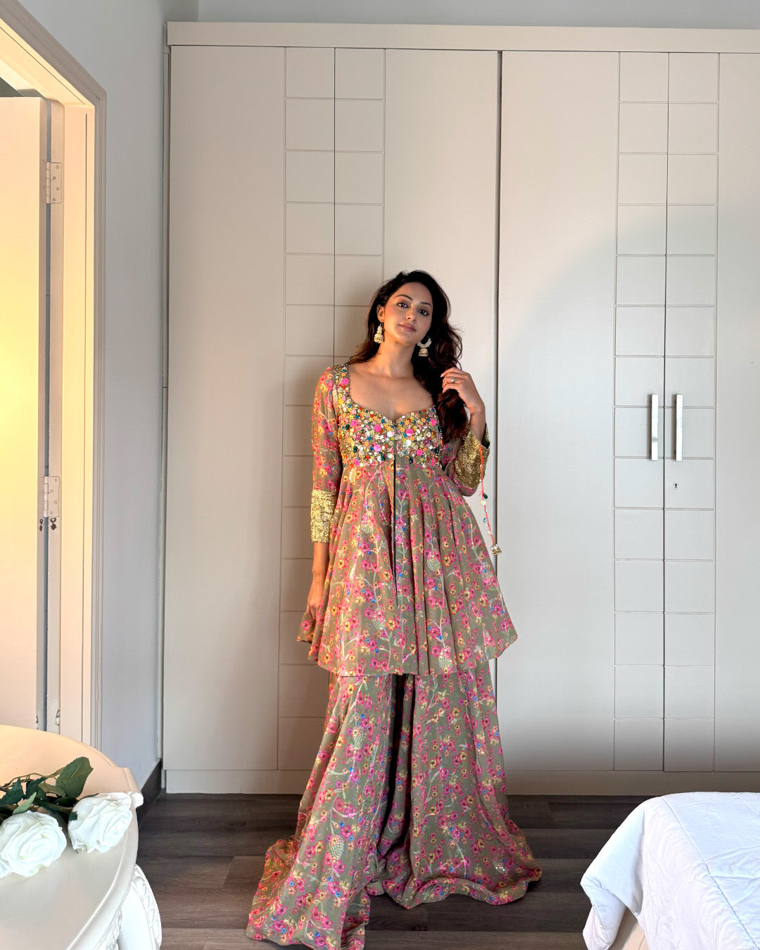 Rekha in Grey Suit Set
