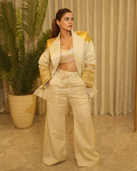 Gold Shoulder Blazer Set