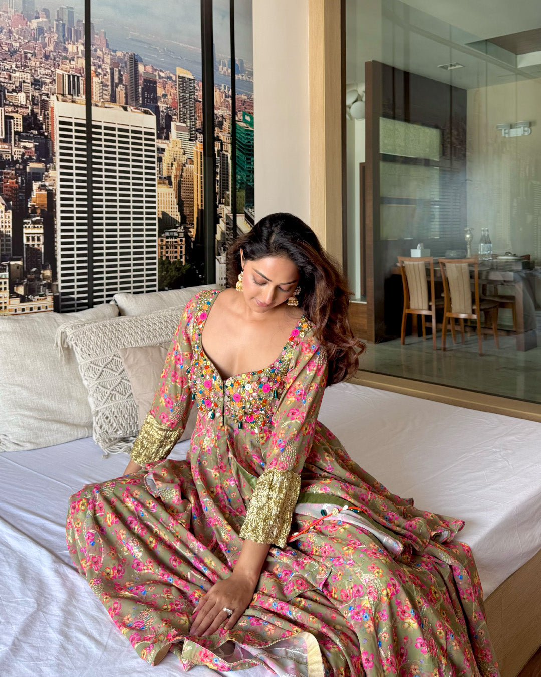 Rekha in Grey Suit Set