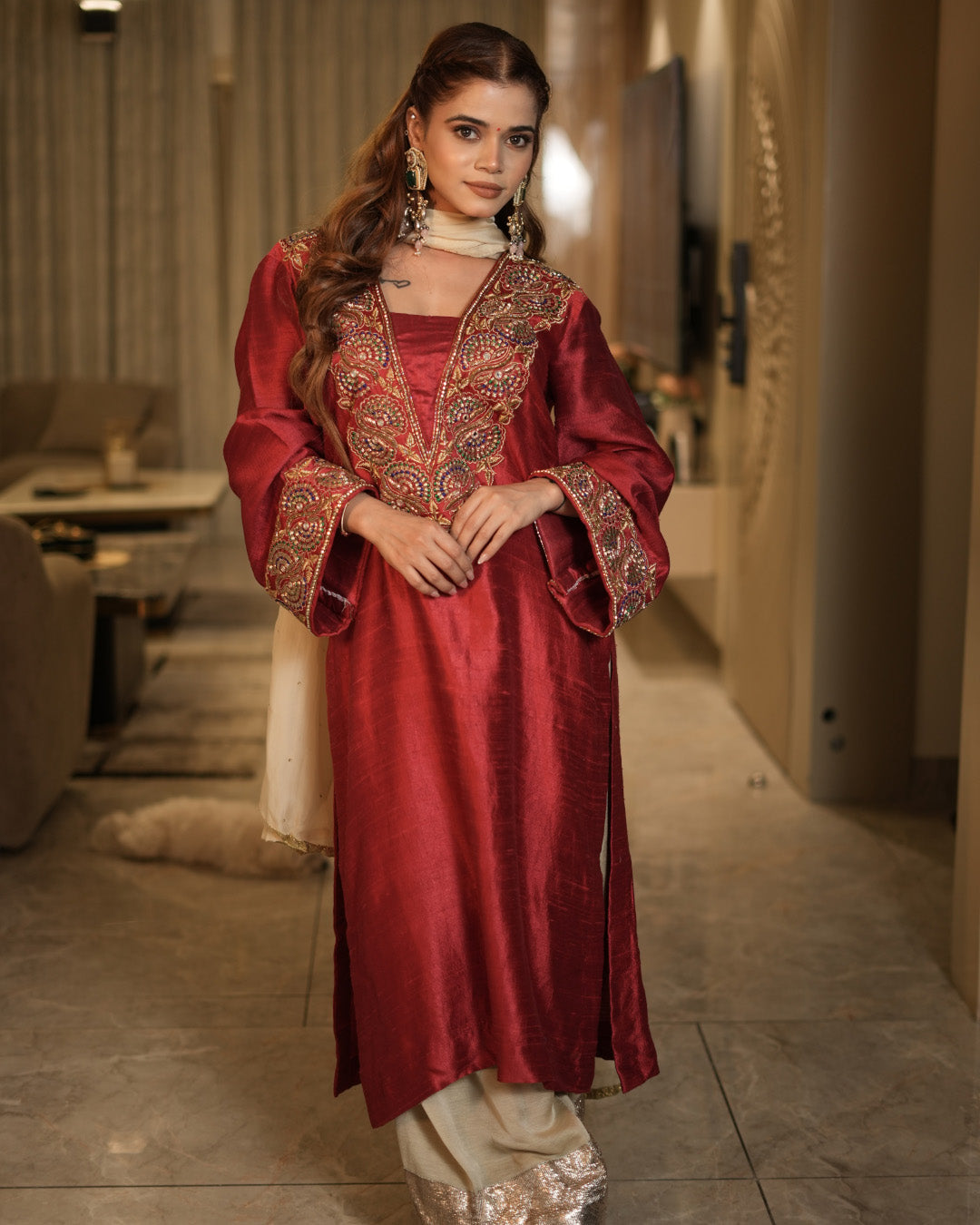 Red Mehreen Pakistani Suit