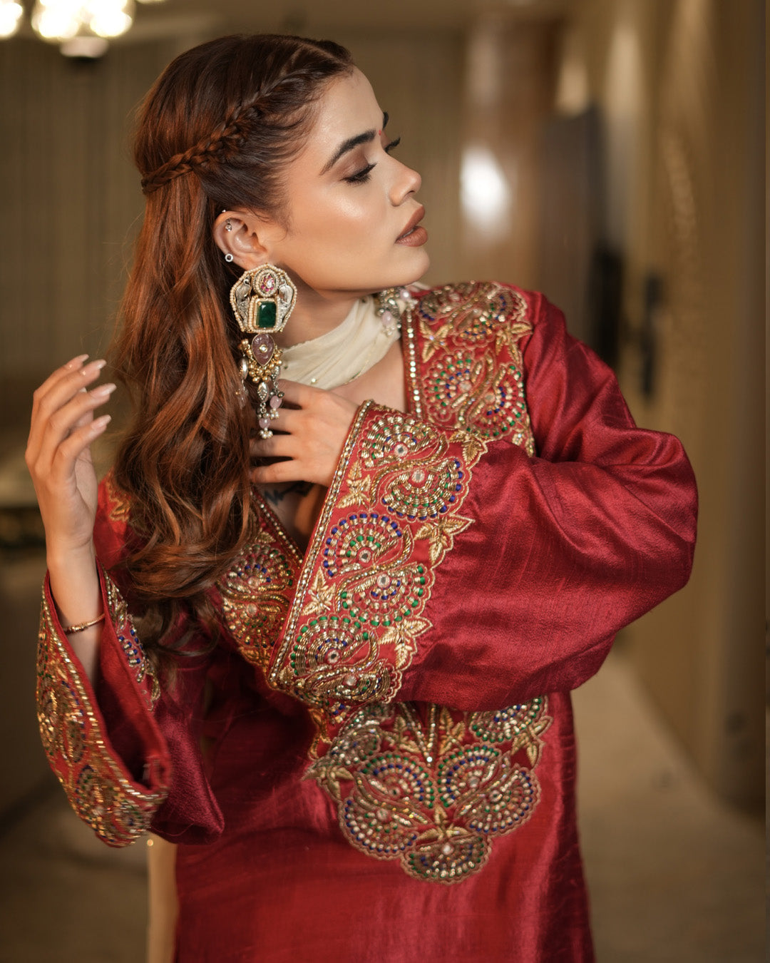 Red Mehreen Pakistani Suit