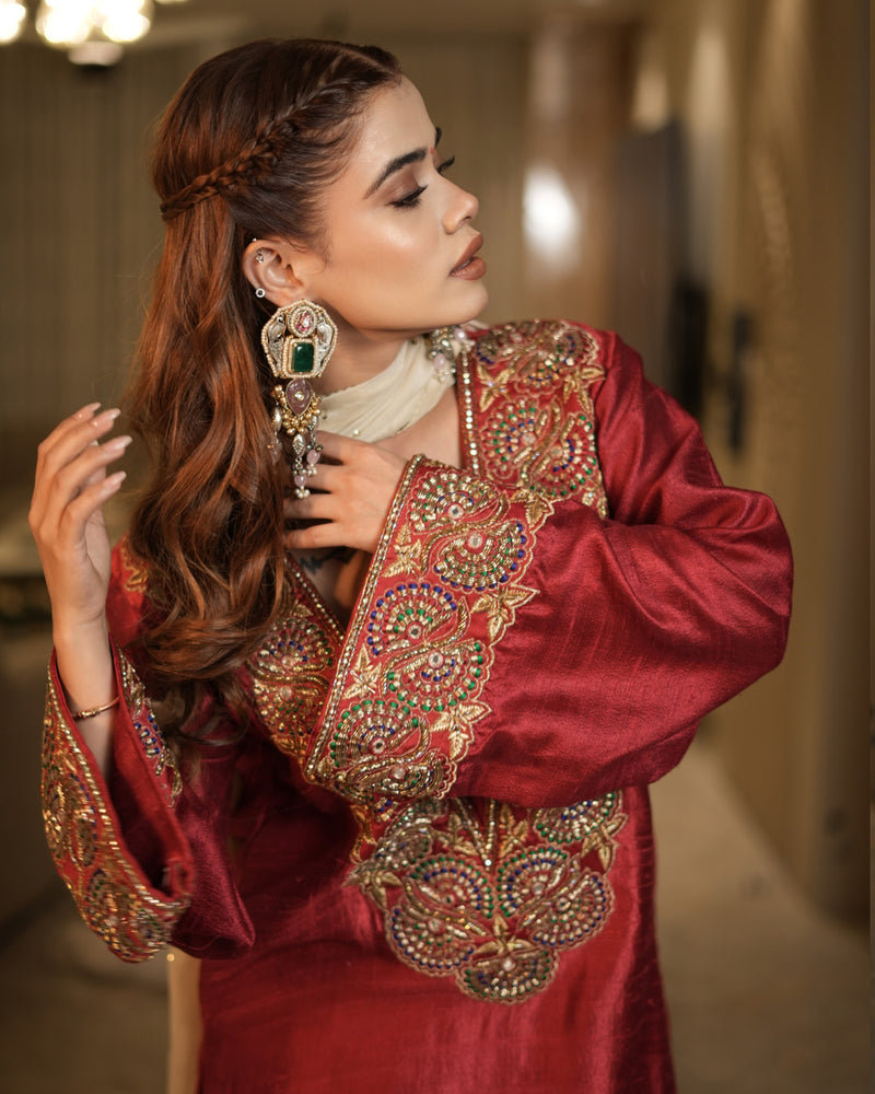 Red Mehreen Pakistani Suit